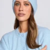 Căciulă din tricot cu nervuri, albastru pudră Căciulă din tricot cu nervuri, albastru pudră