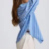 Cămașă oversized din poplin de bumbac cu dungi, în dungi albastre Cămașă oversized din poplin de bumbac cu dungi, în dungi albastre