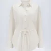 Cămașă oversized din poplin de bumbac Lerici, albă Cămașă oversized din poplin de bumbac Lerici, albă