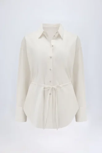 Cămașă oversized din poplin de bumbac Lerici, albă