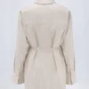 Cămașă oversized din poplin de bumbac Lerici cu dungi gri-bej Cămașă oversized din poplin de bumbac Lerici cu dungi gri-bej