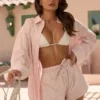 Cămașă oversized Lerici cu dungi roz Cămașă oversized Lerici cu dungi roz