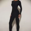 Colanți cu talie înaltă din jersey cu ornamente Cassie, negri