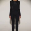 Colanți cu talie înaltă din jersey cu ornamente Cassie, negri