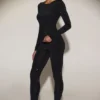 Colanți cu talie înaltă din jersey cu ornamente Cassie, negri