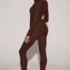 Colanți din jersey cu talie înaltă și ornamente Cassie, în culoarea ciocolatiu Colanți din jersey cu talie înaltă și ornamente Cassie, în culoarea ciocolatiu