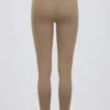 Colanți din jersey periat, cu talie medie și drapaj, în culoarea Mocha Marl Colanți din jersey periat, cu talie medie și drapaj, în culoarea Mocha Marl