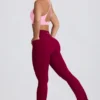 Colanți evazați Soft Active cu talie în V și buzunare, în culoarea Burgundy Colanți evazați Soft Active cu talie în V și buzunare, în culoarea Burgundy