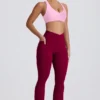 Colanți evazați Soft Active cu talie în V și buzunare, în culoarea Burgundy Colanți evazați Soft Active cu talie în V și buzunare, în culoarea Burgundy