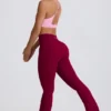 Colanți evazați Soft Active cu talie în V și buzunare, în culoarea Burgundy Colanți evazați Soft Active cu talie în V și buzunare, în culoarea Burgundy