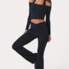 Colanți evazați Soft Active cu talie în V, negru Colanți evazați Soft Active cu talie în V, negru