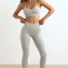 Colanți FlexiRib cu talie înaltă, de culoare gri Colanți FlexiRib cu talie înaltă, de culoare gri