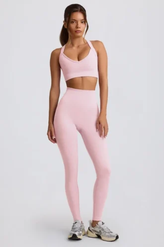 Colanți fără cusături Super Sculpt cu talie înaltă, în nuanța Powder Pink
