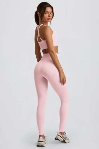 Colanți fără cusături Super Sculpt cu talie înaltă, în nuanța Powder Pink