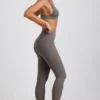 Colanți Linnea Petite cu talie înaltă, din modal cu nervuri, în culoarea gri Colanți Linnea Petite cu talie înaltă, din modal cu nervuri, în culoarea gri