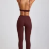 Colanți Linnea Petite din modal cu nervuri și talie înaltă, culoare Espresso Colanți Linnea Petite din modal cu nervuri și talie înaltă, culoare Espresso
