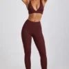 Colanți Linnea Petite din modal cu nervuri și talie înaltă, culoare Espresso Colanți Linnea Petite din modal cu nervuri și talie înaltă, culoare Espresso