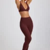 Colanți Linnea Petite din modal cu nervuri și talie înaltă, culoare Espresso Colanți Linnea Petite din modal cu nervuri și talie înaltă, culoare Espresso