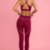 Colanți Soft Active cu talie medie, culoare burgund