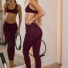 Colanți Soft Active cu talie în V, culoare burgund Colanți Soft Active cu talie în V, culoare burgund