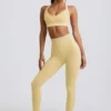 Colanți Super Sculpt fără cusături, cu talie înaltă, în culoarea galben unt Colanți Super Sculpt fără cusături, cu talie înaltă, în culoarea galben unt