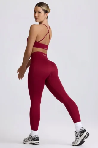 Colanți Super Sculpt fără cusături, în culoarea burgund