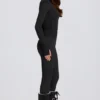 Colanți termici de bază în model leopard negru