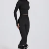 Colanți termici de bază în model leopard negru