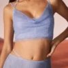 Corset Selena cu guler cowl și ornamente, albastru