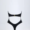 Costum de baie Bahari cu decupaje și detalii metalice, negru Costum de baie Bahari cu decupaje și detalii metalice, negru