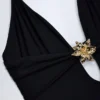 Costum de baie Bahari cu decupaje și detalii metalice, negru Costum de baie Bahari cu decupaje și detalii metalice, negru