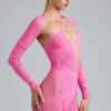 Costum de baie Melody cu decupaje și ornamente, în roz gumă de mestecat Costum de baie Melody cu decupaje și ornamente, în roz gumă de mestecat