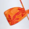 Costum de baie întreg cu decupaje și gât halter Maranta, cu imprimeu Orange Orchid Costum de baie întreg cu decupaje și gât halter Maranta, cu imprimeu Orange Orchid