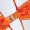 Costum de baie întreg cu decupaje și gât halter Maranta, cu imprimeu Orange Orchid Costum de baie întreg cu decupaje și gât halter Maranta, cu imprimeu Orange Orchid