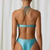 Costum de baie întreg Melo Melo cu decupaje și detalii cu perle, în turcoaz Costum de baie întreg Melo Melo cu decupaje și detalii cu perle, în turcoaz