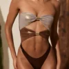 Costum de baie întreg Zarza în bronz auriu Costum de baie întreg Zarza în bronz auriu