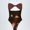 Costum de baie întreg Zarza în bronz auriu Costum de baie întreg Zarza în bronz auriu