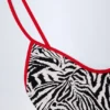 Costum de baie Ostend cu detalii decorative și spate încrucișat, cu imprimeu zebră Costum de baie Ostend cu detalii decorative și spate încrucișat, cu imprimeu zebră