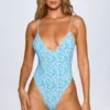 Costum de baie Sicily cu spate decupat, cu imprimeu multicolor pastel Costum de baie Sicily cu spate decupat, cu imprimeu multicolor pastel