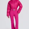 Costum de schi impermeabil, căptușit, cu curea, în roz magenta Costum de schi impermeabil, căptușit, cu curea, în roz magenta