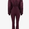 Costum de schi impermeabil, cu curea, în nuanța burgund Costum de schi impermeabil, cu curea, în nuanța burgund