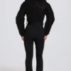 Costum de schi impermeabil, cu curea, în straturi, în model leopard negru Costum de schi impermeabil, cu curea, în straturi, în model leopard negru