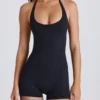 Costum integral Soft Active cu gât halter, negru Costum integral Soft Active cu gât halter, negru