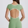 Costum integral Soft Active cu spate decupat, verde Costum integral Soft Active cu spate decupat, verde