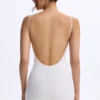 Costum integral Vera din modal, cu decolteu în formă de inimă și spate decupat, de culoare albă Costum integral Vera din modal, cu decolteu în formă de inimă și spate decupat, de culoare albă