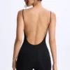 Costum integral Vera din modal, cu decolteu în formă de inimă și spate decupat, negru Costum integral Vera din modal, cu decolteu în formă de inimă și spate decupat, negru