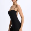 Costum integral Vera din modal, cu decolteu în formă de inimă și spate decupat, negru Costum integral Vera din modal, cu decolteu în formă de inimă și spate decupat, negru