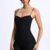Costum integral Vera din modal, cu decolteu în formă de inimă și spate decupat, negru Costum integral Vera din modal, cu decolteu în formă de inimă și spate decupat, negru