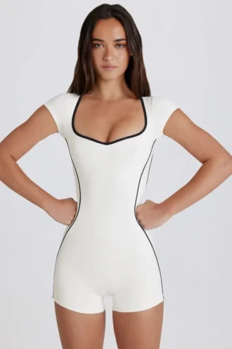 Costum întreg Soft Active cu spate decupat, culoare Ivory Costum întreg Soft Active cu spate decupat, culoare Ivory