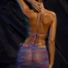 Costume de baie mini cu talie joasă și decorațiuni, în nuanțe de albastru ombré Costume de baie mini cu talie joasă și decorațiuni, în nuanțe de albastru ombré